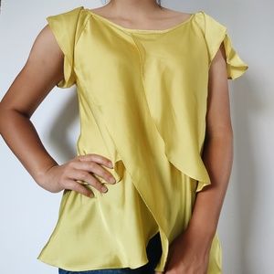 Yellow Layered Ruffle Blouse